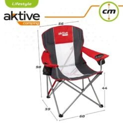 AKTIVE - Chaise De Camping XL Avec Porte-Gobelet -Camping Randonnée Magasin aktive chaise de camping xl avec porte gobelet 5