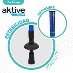 AKTIVE Jeu De 2 Bâtons De Trekking En Aluminium 67-135 Cm, Noir Et Bleu -Camping Randonnée Magasin aktive jeu de 2 batons de trekking en aluminium 67 135 cm noir et bleu 3