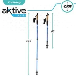 AKTIVE Jeu De 2 Bâtons De Trekking En Aluminium 67-135 Cm, Noir Et Bleu -Camping Randonnée Magasin aktive jeu de 2 batons de trekking en aluminium 67 135 cm noir et bleu 5