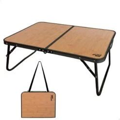 Camping Randonnée Magasin 19 AKTIVE - Table De Camping Pliante Effet Bambou, 60x40x25 Cm