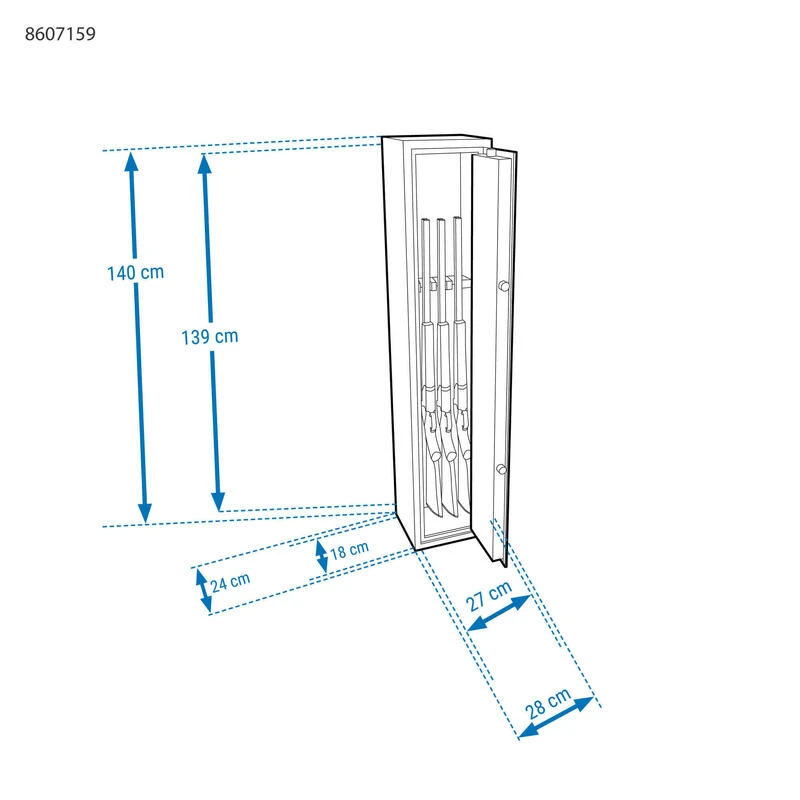 Armoire forte 4 armes SOLOGNAC 500 Armoire Forte 4 Armes SOLOGNAC 500 -Camping Randonnée Magasin armoire forte 4 armes solognac 500 8