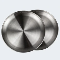 Assiette Plate De Camping | Diamètre Env. 23 Cm | Acier Inox | 2 Assiettes -Camping Randonnée Magasin assiette plate de camping diametre env 23 cm acier inox 2 assiettes 3