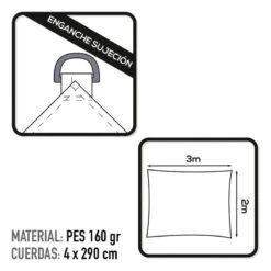 Auvent Rectangulaire En Polyester Aktive Garden Coloris Blanc -Camping Randonnée Magasin auvent rectangulaire en polyester aktive garden coloris blanc 2