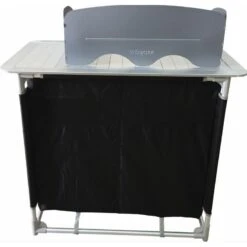 BAYASUN Meuble De Cuisine 4 Étagères Pieds Réglables Gris -Camping Randonnée Magasin bayasun meuble de cuisine 4 etageres pieds reglables gris 4