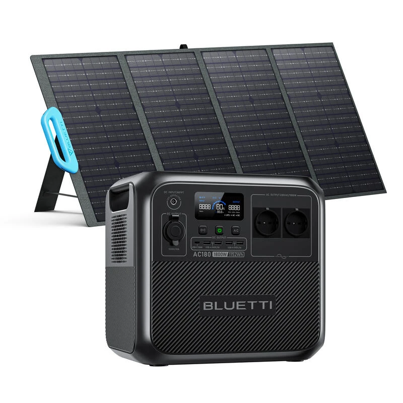 BLUETTI Générateur Électrique Solaire AC180 avec Panneau Solaire PV120 BLUETTI Générateur Électrique Solaire AC180 Avec Panneau Solaire PV120 -Camping Randonnée Magasin bluetti generateur electrique solaire ac180 avec panneau solaire pv120