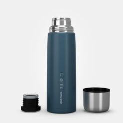 Quechua Bouteille Isotherme Inox 1L Avec Gobelet Pour La Randonnée - Bleu -Camping Randonnée Magasin bouteille isotherme inox 1l avec gobelet pour la randonnee bleu 1