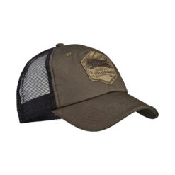 CASQUETTE TRUCKER VERTE PATCH SANGLIER -Camping Randonnée Magasin casquette trucker verte patch sanglier 2