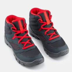 Quechua Chaussures De Randonnée Enfant Avec Lacets MH100 MID Grise Foncée Du 35 AU 38 -Camping Randonnée Magasin chaussures de randonnee enfant avec lacets mh100 mid grise foncee du 35 au 38 3