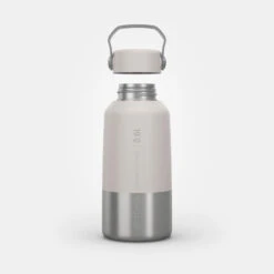 Quechua Gourde Inox 0,6L Avec Bouchon à Vis Pour La Randonnée - Blanc -Camping Randonnée Magasin gourde inox 06l avec bouchon a vis pour la randonnee blanc 1