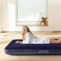 Matelas Gonflable - Intex Classic Downy -1 Personne - 76x191x25 Cm (BxLxH) -Camping Randonnée Magasin matelas gonflable intex classic downy 1 personne 76x191x25 cm bxlxh 5