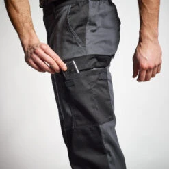 PANTALON CARGO RESISTANT STEPPE 300 BICOLORE GRIS ET NOIR -Camping Randonnée Magasin pantalon cargo resistant steppe 300 bicolore gris et noir 4