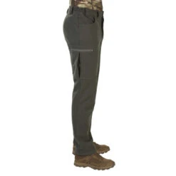 PANTALON CHASSE CHAUD SILENCIEUX POLAIRE VERT 100 -Camping Randonnée Magasin pantalon chasse chaud silencieux polaire vert 100 4