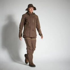 PANTALON CHASSE FEMME IMPERMEABLE 500 MARRON -Camping Randonnée Magasin pantalon chasse femme impermeable 500 marron 5