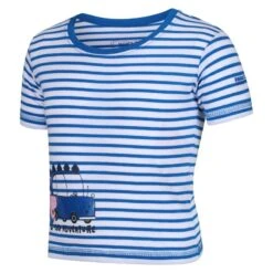 Regatta Peppa Stripe T-shirt De Marche à Manches Courtes Pour Enfant - Bleu -Camping Randonnée Magasin peppa stripe t shirt de marche a manches courtes pour enfant bleu 2