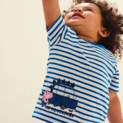 Regatta Peppa Stripe T-shirt De Marche à Manches Courtes Pour Enfant - Bleu -Camping Randonnée Magasin peppa stripe t shirt de marche a manches courtes pour enfant bleu 4
