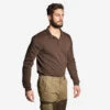 POLO MANCHES LONGUES RENFORT MARRON 100 2 POLO MANCHES LONGUES RENFORT MARRON 100 -Camping Randonnée Magasin polo manches longues renfort marron 100