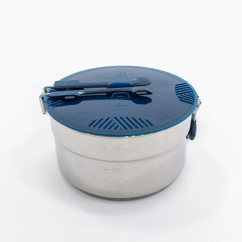 Popote camp du randonneur MH100 inox 4 personnes (2,6L) Quechua Popote Camp Du Randonneur MH100 Inox 4 Personnes (2,6L) -Camping Randonnée Magasin popote camp du randonneur mh100 inox 4 personnes 26l 2