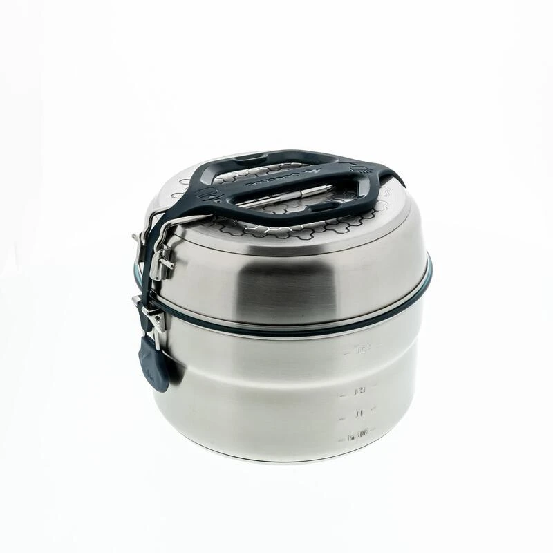 Popote camp du randonneur MH500 inox + revêtement anti-adhésif 4 personnes 3,5L Quechua Popote Camp Du Randonneur MH500 Inox + Revêtement Anti-adhésif 4 Personnes 3,5L -Camping Randonnée Magasin popote camp du randonneur mh500 inox revetement anti adhesif 4 personnes 35l 2
