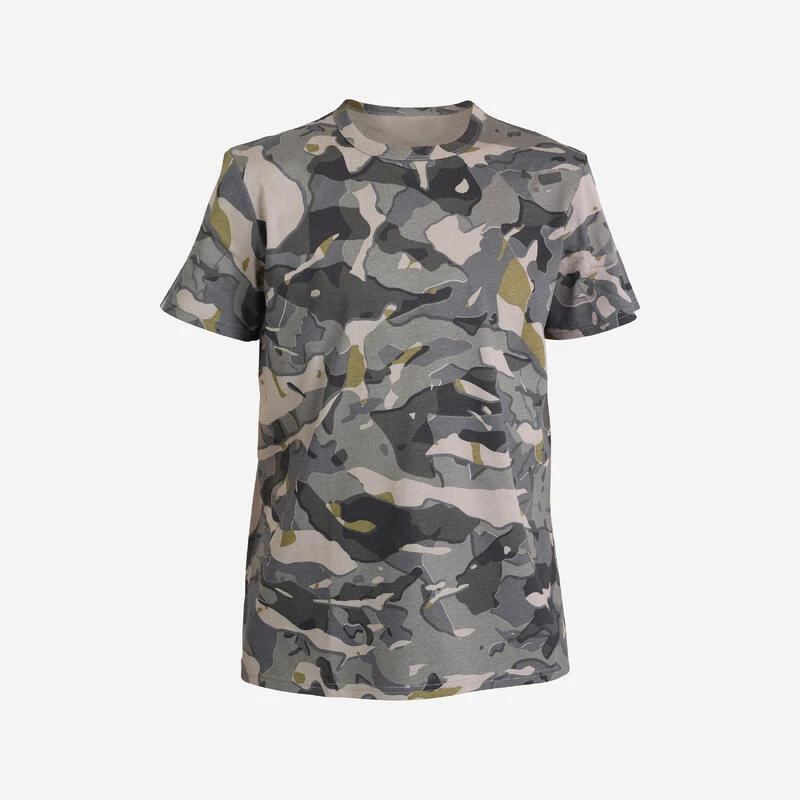 T SHIRT JUNIOR CAMO WOODLANG GRIS T SHIRT JUNIOR CAMO WOODLANG GRIS -Camping Randonnée Magasin t shirt junior camo woodlang gris
