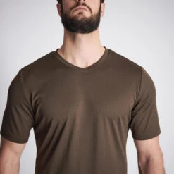 T-shirt Manches Courtes Respirant Chasse Homme 100 Marron Foncé -Camping Randonnée Magasin t shirt manches courtes respirant chasse homme 100 marron fonce 2