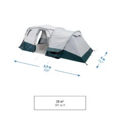 Quechua Tente à Arceaux De Camping - Arpenaz 6.3 F&B - 6 Personnes - 3 Chambres -Camping Randonnée Magasin tente a arceaux de camping arpenaz 63 f and b 6 personnes 3 chambres 2