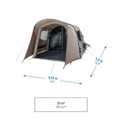 Quechua Tente Gonflable De Camping - AirSeconds 4.2 Polycoton - 4 Personnes - 2 Chambres -Camping Randonnée Magasin tente gonflable de camping airseconds 42 polycoton 4 personnes 2 chambres 2