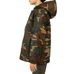Veste Chasse Chaude 100 Junior Camouflage Vert -Camping Randonnée Magasin veste chasse chaude 100 junior camouflage vert 3
