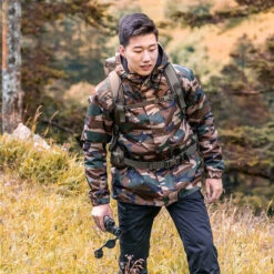 VESTE CHASSE CHAUDE IMPERMEABLE CAMOUFLAGE HALFTONE 100 -Camping Randonnée Magasin veste chasse chaude impermeable camouflage halftone 100 2