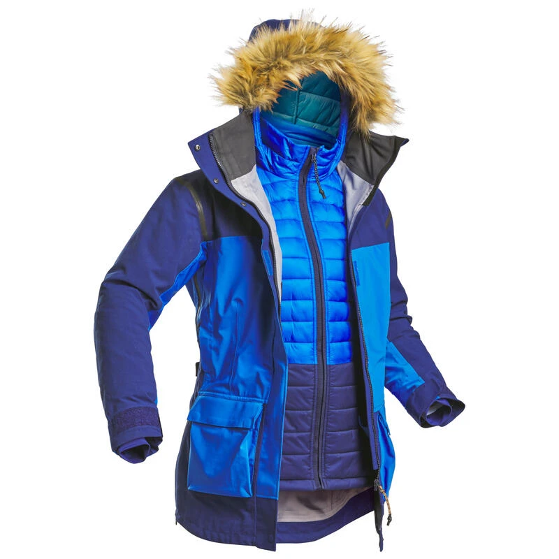 Veste parka 3en1 imperméable modulaire de trek - Artic 900 -33 °C - Femme Veste Parka 3en1 Imperméable Modulaire De Trek - Artic 900 -33 °C - Femme -Camping Randonnée Magasin veste parka 3en1 impermeable modulaire de trek artic 900 33 c femme