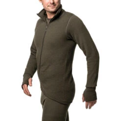 Woolpower Veste à Fermeture Éclair Mid Layer Merino 400 - Vert Pin -Camping Randonnée Magasin woolpower veste a fermeture eclair mid layer merino 400 vert pin 2